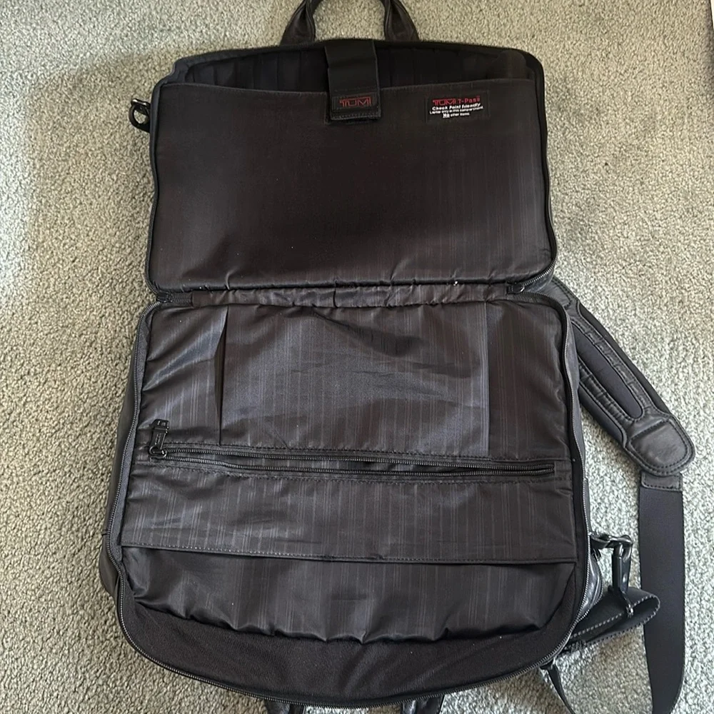TUMI Genuine Leather Business Briefcase Laptop Bag Alpha T-Pass